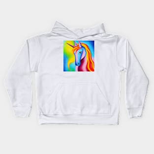 Rainbow unicorn Kids Hoodie